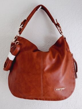 Wrangler Women's Brown Leather Hobo Bag